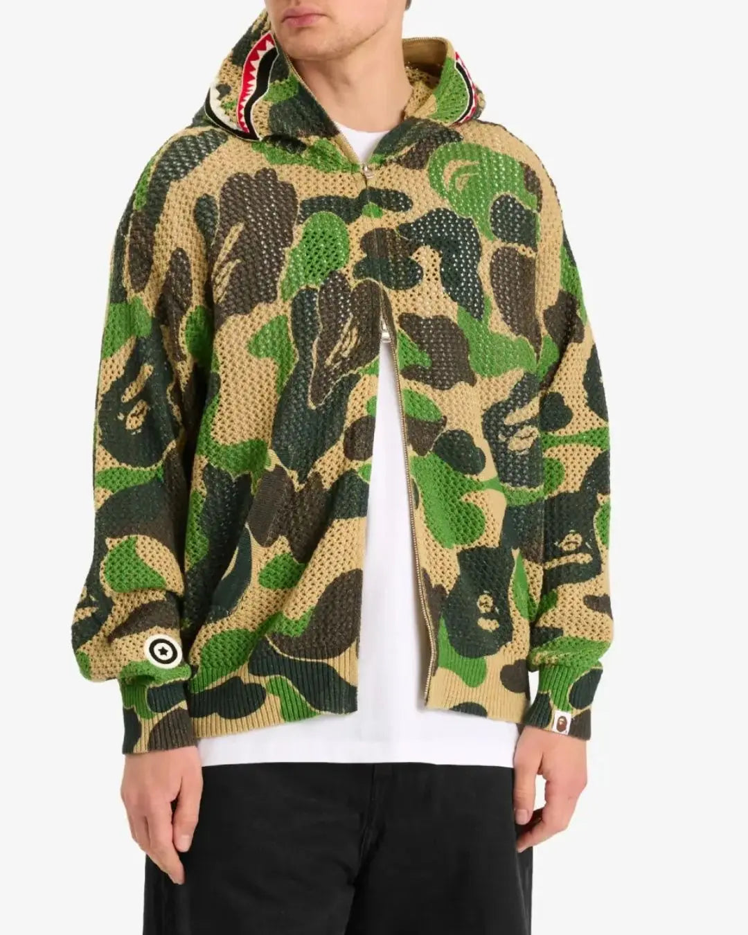 A BATHING APE Bape Crochet Shark Zip Hoodie urbanluxeclo