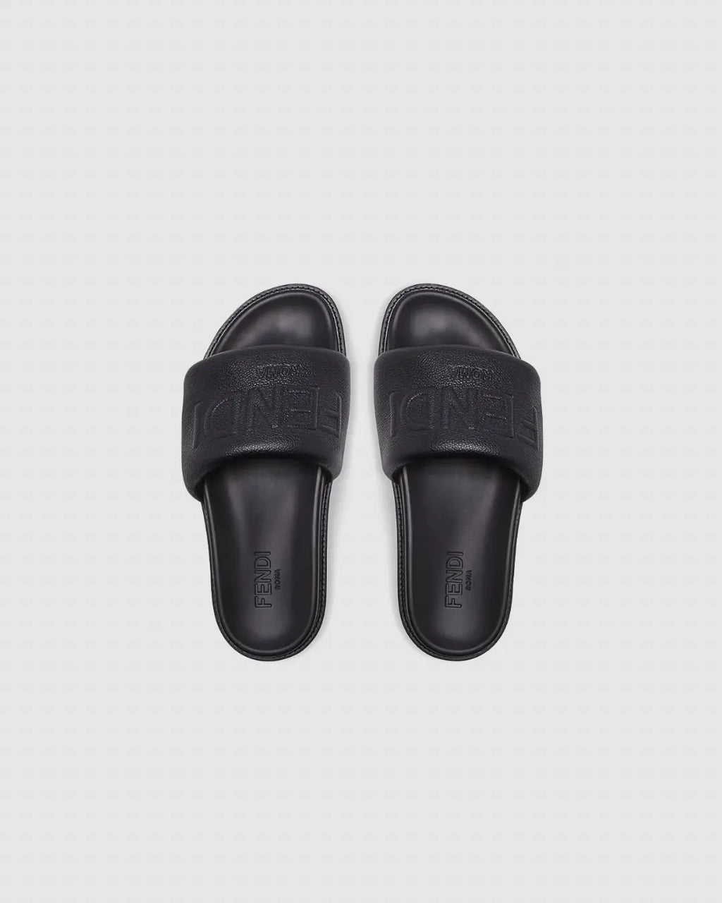 FENDI leather slides black urbanluxe