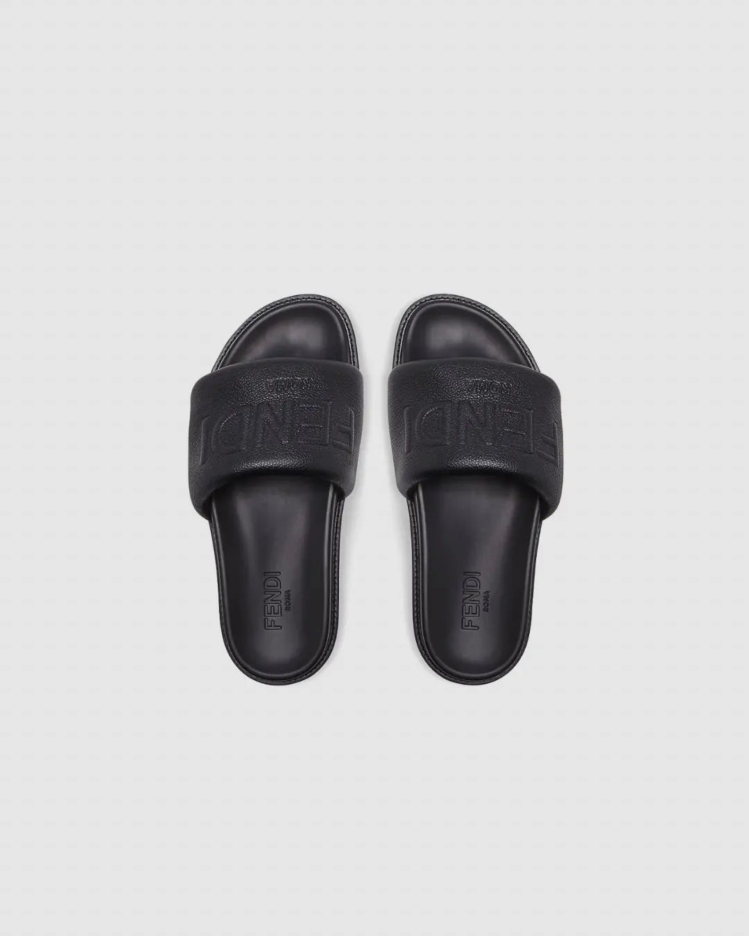FENDI leather slides black urbanluxe