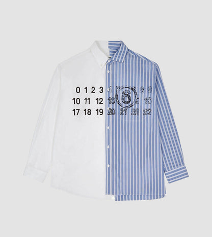 MM6 Maison Margiela Spliced Numbers Shirt White/Blue