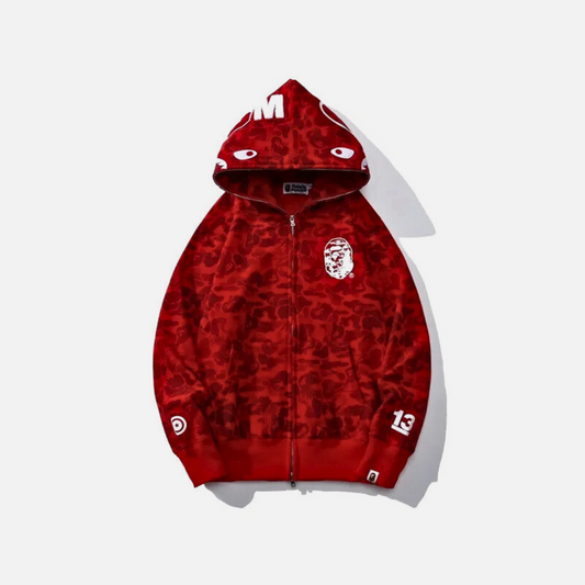 Bape Japan 13TH Anniversary Camo Shark Full Zip Hoodie