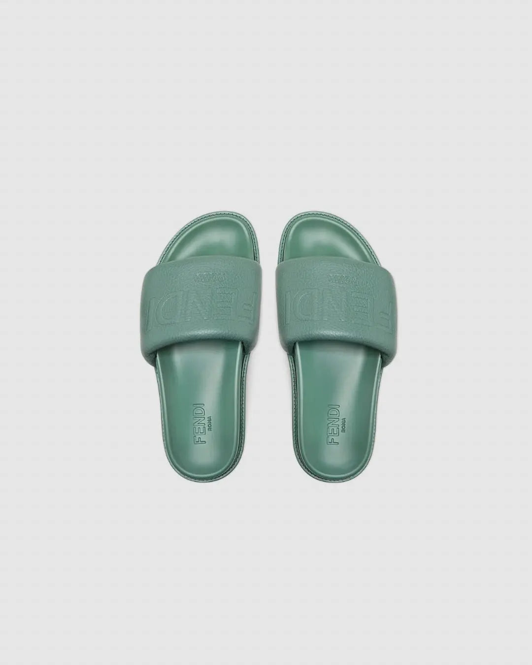 FENDI leather slides Green urbanluxe