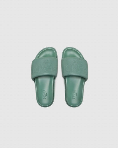 FENDI leather slides Green urbanluxe