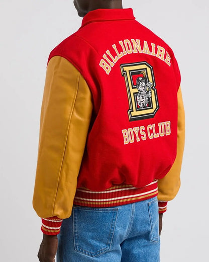 Billionaire Boys Club Mascot Felt and Leather Varsity Jacket Red urbanluxeclo
