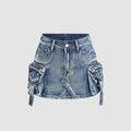 Faded Pocket Denim Mini Skirt urbanluxeclo