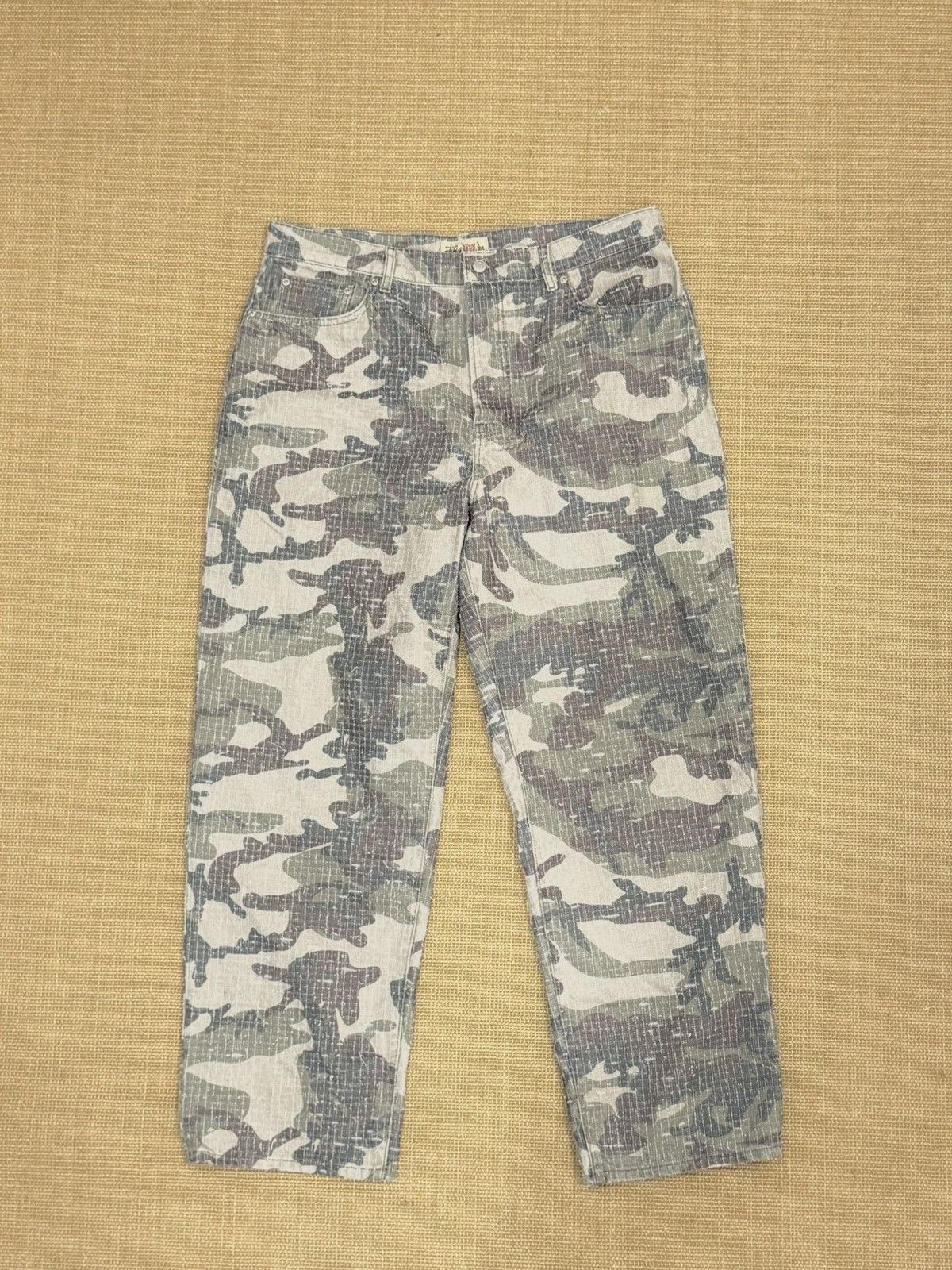 Stussy Big Ol' Camo Canvas Needlepunch Jean Woodland Camo