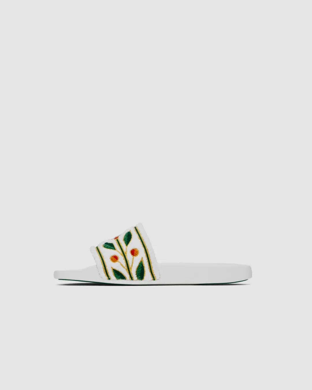Casablanca White Laurel Terry Slides urbanluxeclo