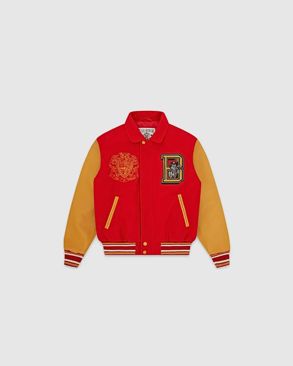 Billionaire Boys Club Mascot Felt and Leather Varsity Jacket Red urbanluxeclo