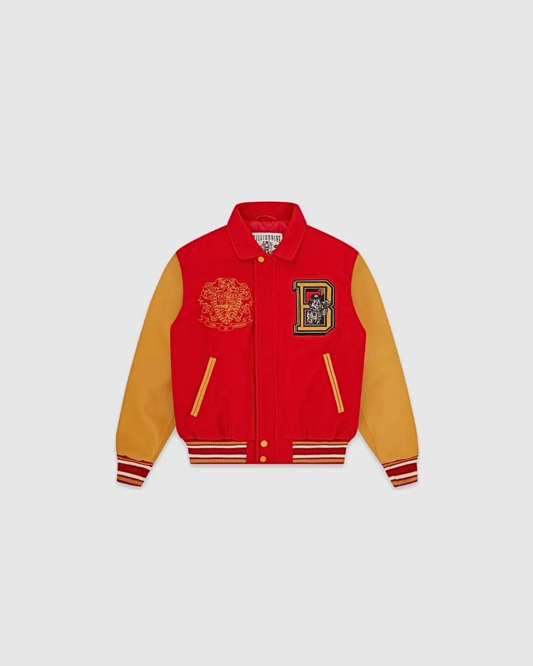 Billionaire Boys Club Mascot Felt and Leather Varsity Jacket Red urbanluxeclo