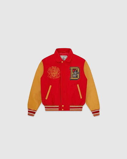Billionaire Boys Club Mascot Felt and Leather Varsity Jacket Red urbanluxeclo