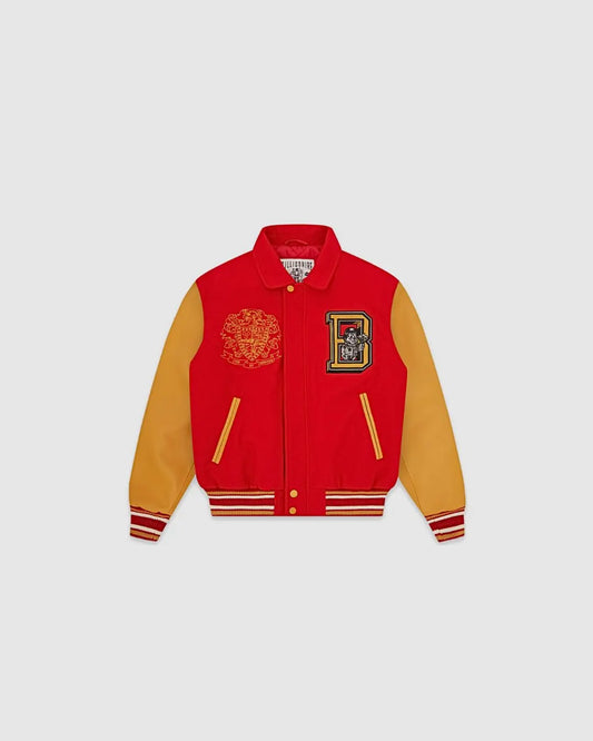 Billionaire Boys Club Mascot Felt and Leather Varsity Jacket Red urbanluxeclo
