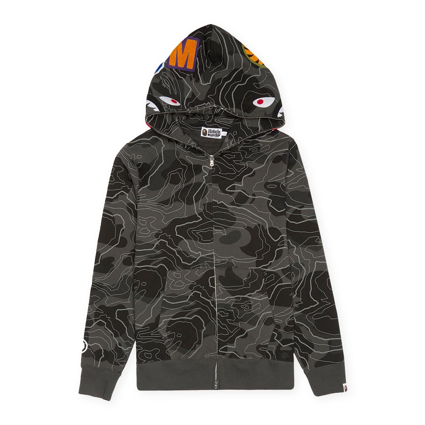 A Bathing Ape Layered Line Camo Shark Full Tracksuit