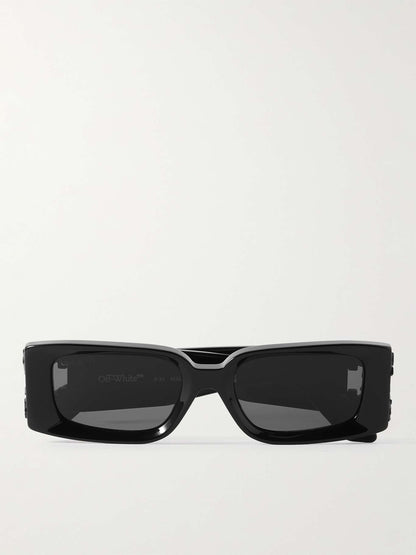 OFF-WHITE Roma Logo-Embellished Rectangular-Frame Acetate Sunglasses