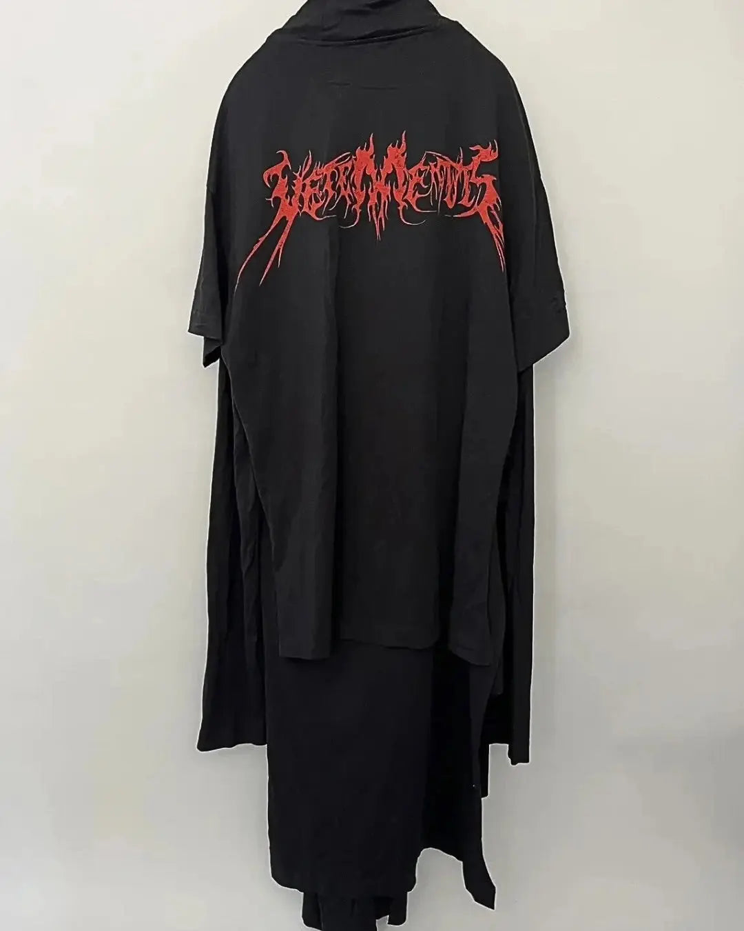 Vetements Black Skull Printed Cotton Layered Oversized T-Shirt Dress urbanluxeclo