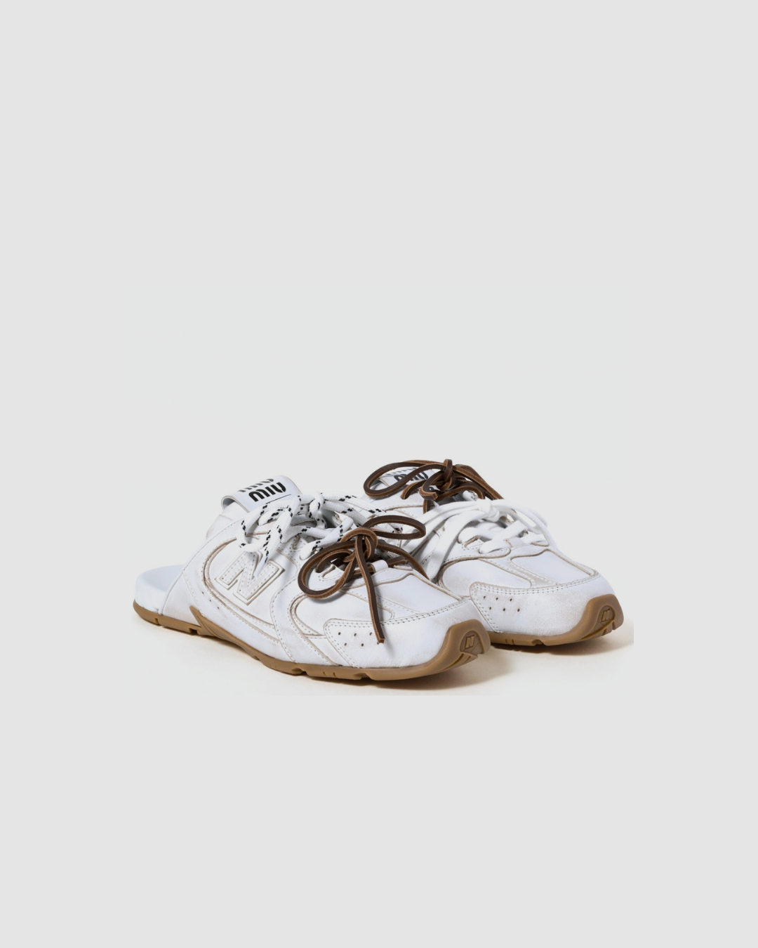 New Balance X Miu Miu 530 SL deco calf leather mules