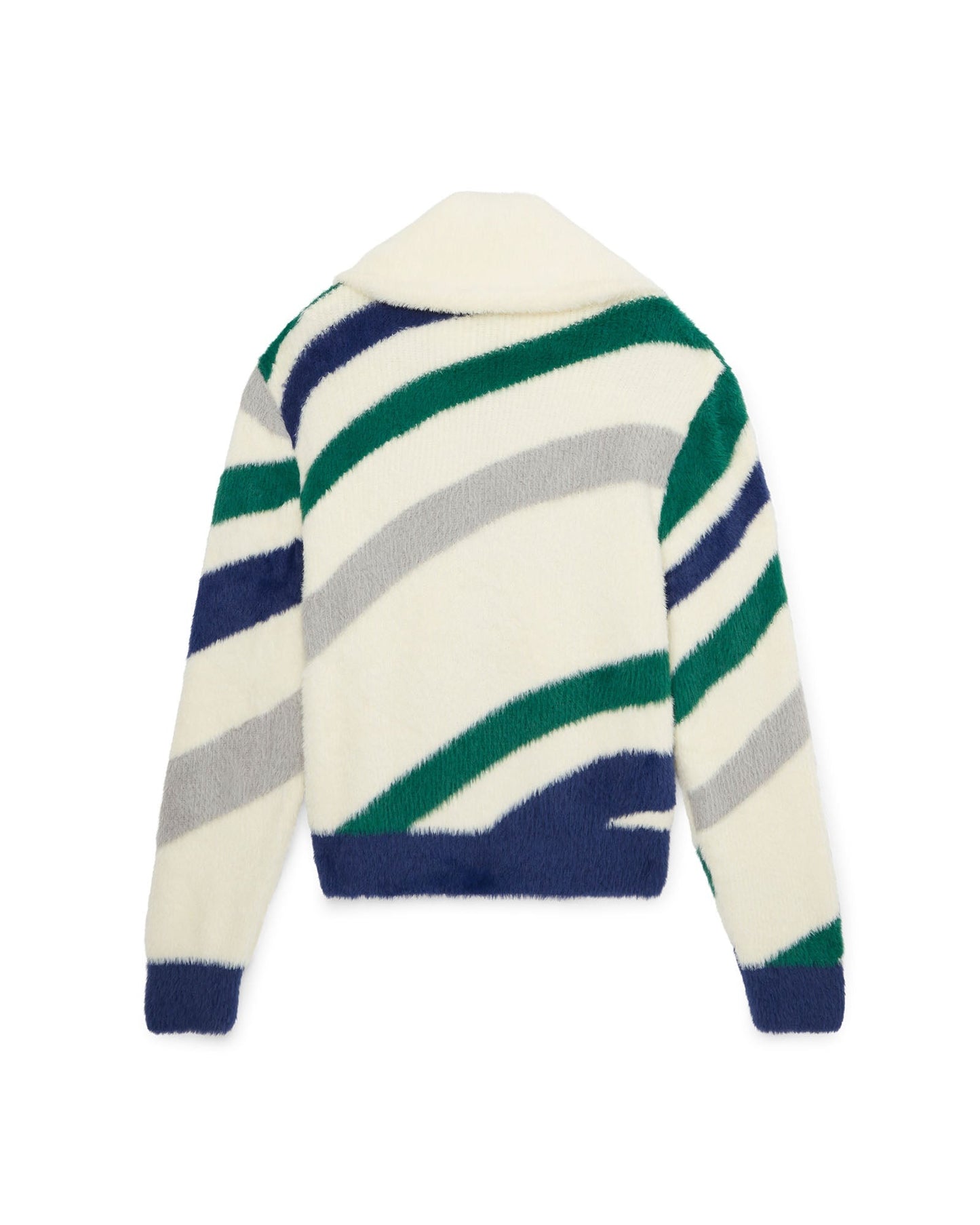 Casablanca Furry Striped Zip Up Jumper