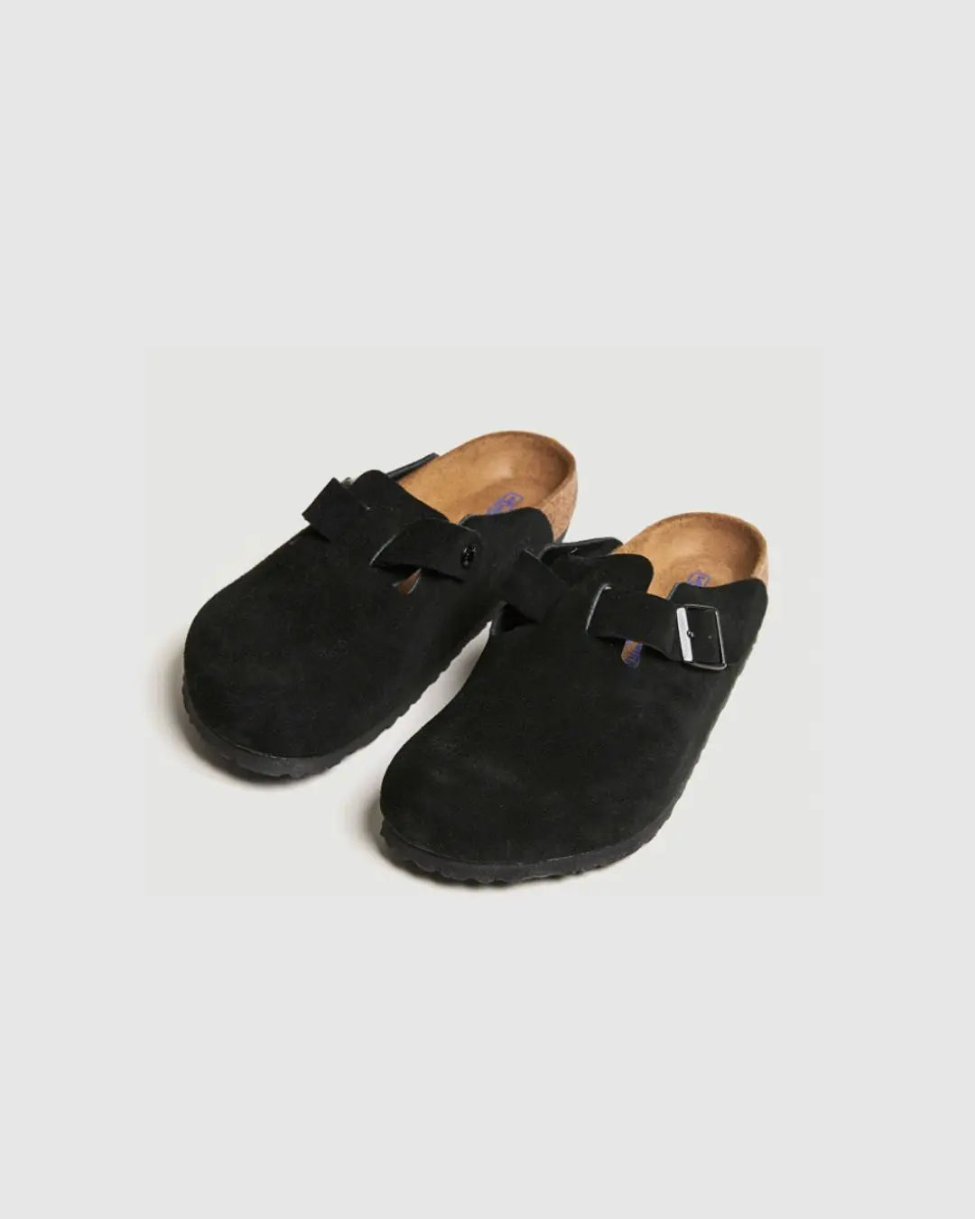 Birkenstock Boston Soft Footbed Suede Leather Clogs black urbanluxe