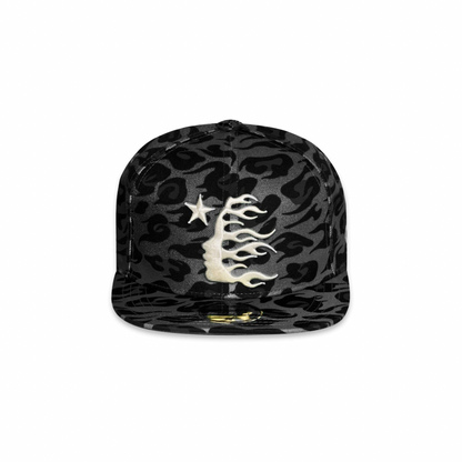 Hellstar Black Fitted Cheetah Print Hat